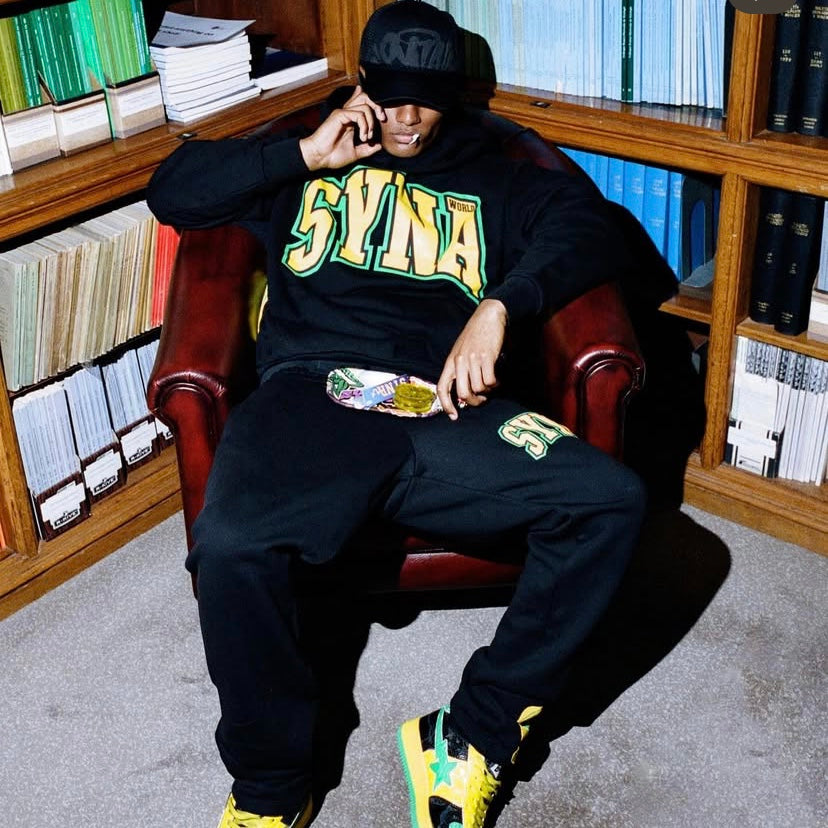 Conjunto SYNA World Preto/Amarelo/Verde
