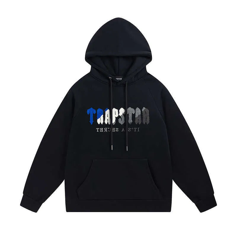 Conjunto Trapstar Chenille Decoded Preto/Azul