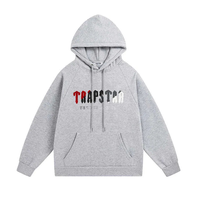 Conjunto Trapstar Chenille Decoded Cinza/Vermelho