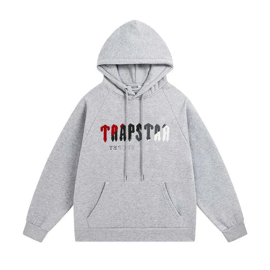 Conjunto Trapstar Chenille Decoded Cinza/Vermelho