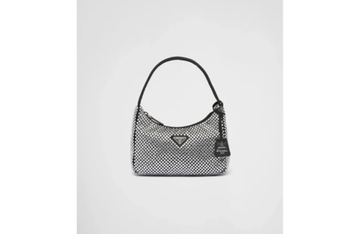 Bolsa em Cetim com Cristais Prada Re-Edition 2000