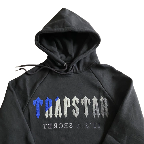 Conjunto Trapstar Chenille Decoded Preto/Azul